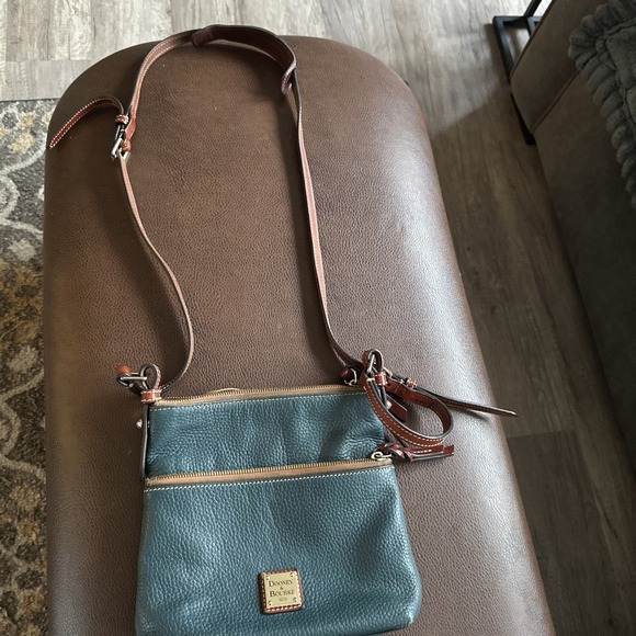 Dooney & Bourke Handbags - Dooney & Bourke Women Blue Solid Crossbody Leather Purse Adjustable Strap